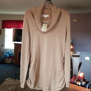 Micheal Kors gold cowl neck sweater